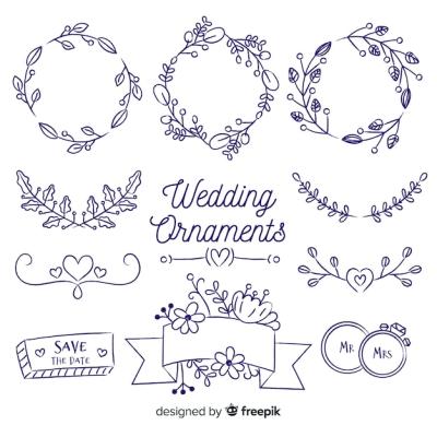 Hand Drawn Wedding Ornaments – Free Download