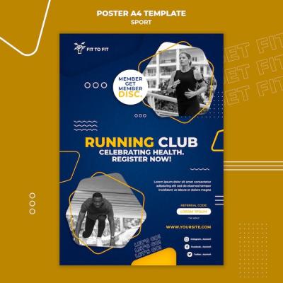 Running Club Print Template – Download Free Stock Photo