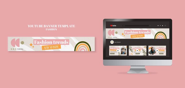 Fashion YouTube Banner Template in Flat Design – Free Download