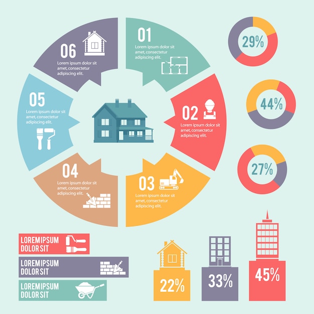 Construction Infographic Template Circle Diagram – Free Download