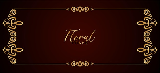 Elegant Red Banner Design with Floral Golden Frame – Free Download