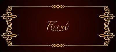 Elegant Red Banner Design with Floral Golden Frame – Free Download