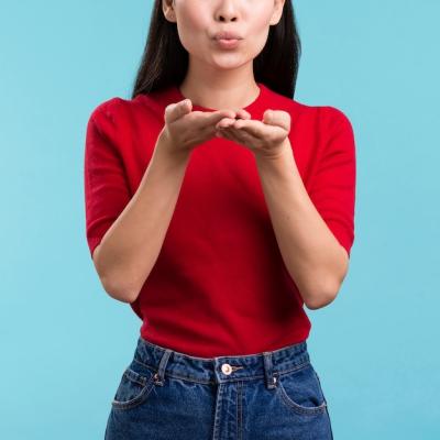 Female Blowing Kiss – Free Stock Photo for Download