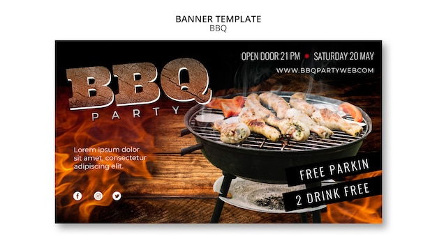 Barbecue Party Banner Template – Free to Download