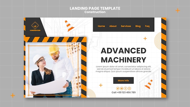 Flat Design Construction Template – Free Download