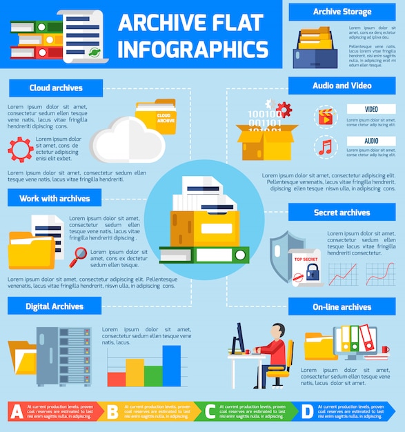 Archive Infographic Set – Free Download, Free Stock Photo