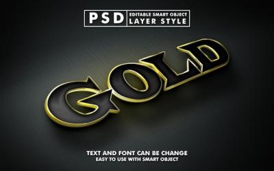 Realistic Gold 3D Text Effect PSD Mockup – Free Download