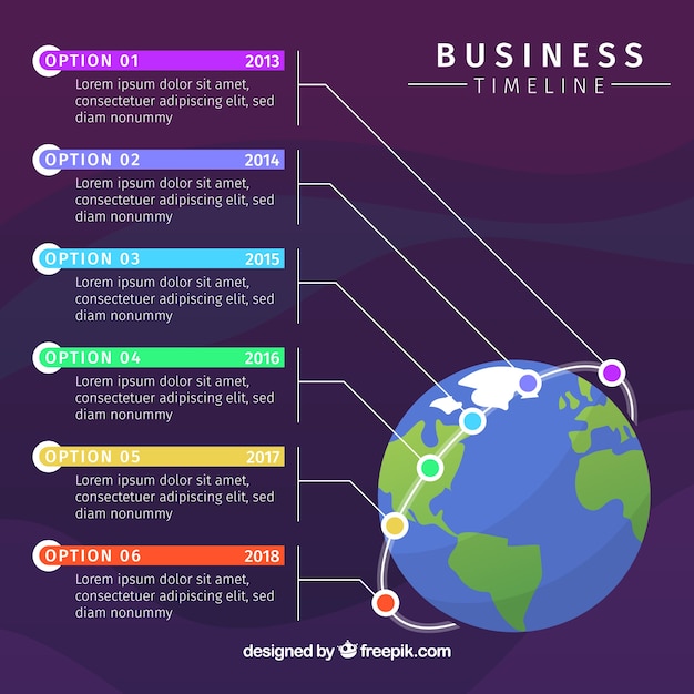 Infographic Timeline Concept Featuring Earth – Free Download