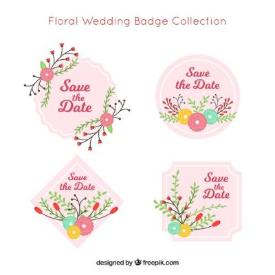 Four Unique Wedding Badges – Free Download