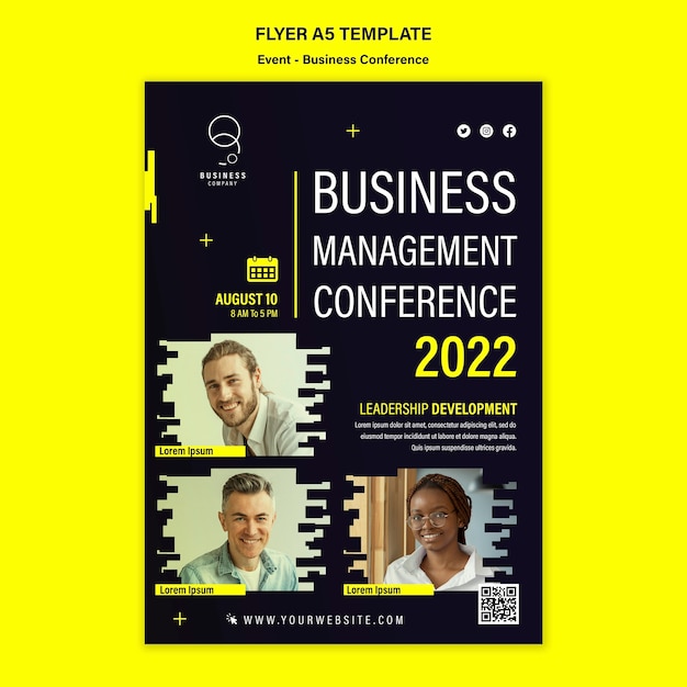 Business Management Conference Vertical Flyer Template – Free Download