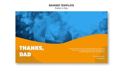 Colorful Father’s Day Banner Template – Download Free Stock Photo