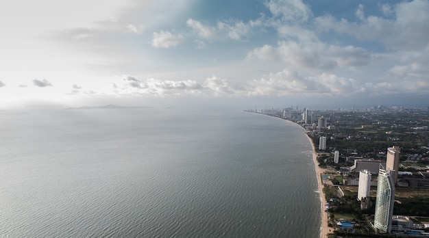 Aerial View of Pattaya Beach in Thailand – Free Download