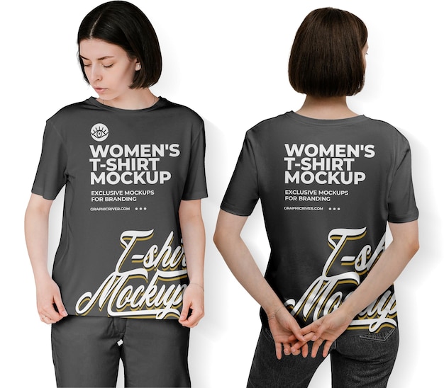 Women’s T-shirt Mockup for Free Download