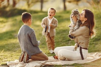 Cute Family Playing in a Summer Field – Free Stock Photo for Download