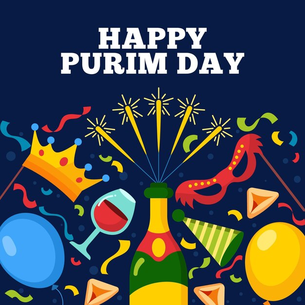 Happy Purim Day Illustration – Free Download Stock Photo