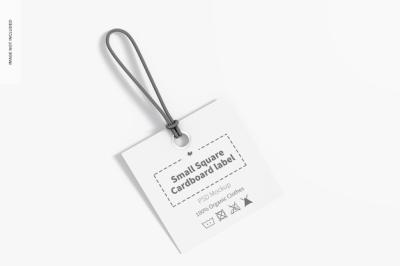 Small Square Cardboard Label Mockup – Free Download