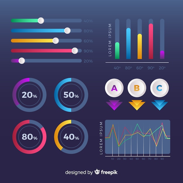 Colorful Infographic Elements with Gradient Effect – Free Stock Photo for Download