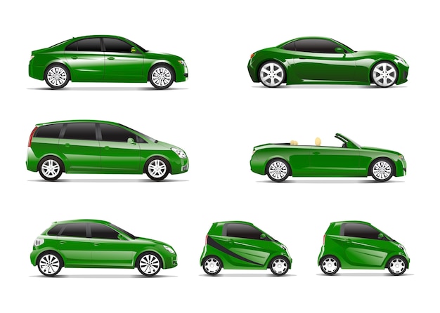 Three Dimensional Image of Green Car Isolated on White Background – Free Stock Photo for Download