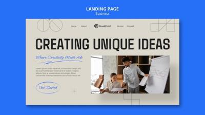 Flat Design Business Strategy Landing Page – Free to Download