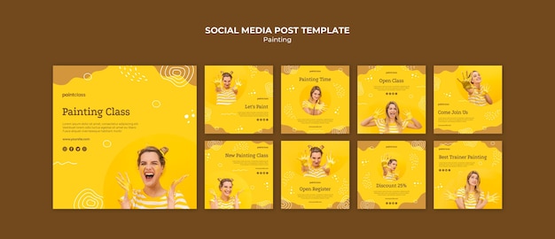 Social Media Post Template for Painting Concepts – Free Stock Photo Download