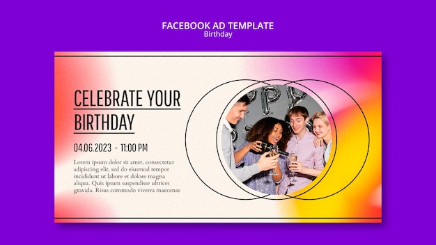 Gradient Birthday Celebration Facebook Template – Free Download