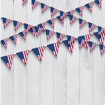 Bunting of USA on Wooden Background – Free Download