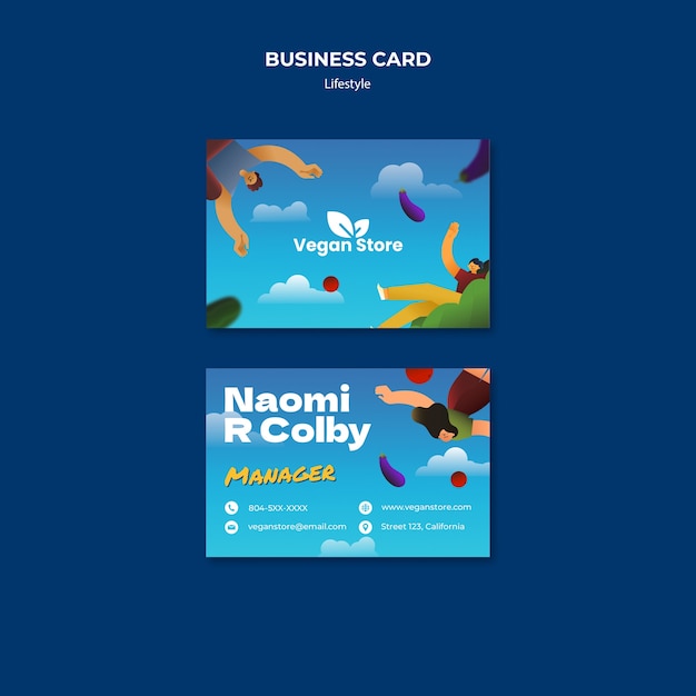 Flat Design Lifestyle Business Card – Free to Download