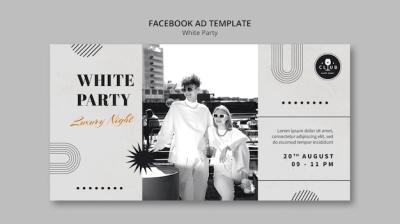 Monochrome White Party Social Media Promo Template – Free Download