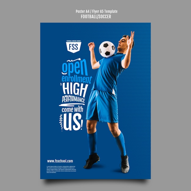 Gradient Football Game A4 Poster Template – Free Download