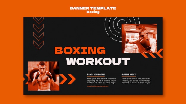 Flat Design Boxing Banner Template – Free Download