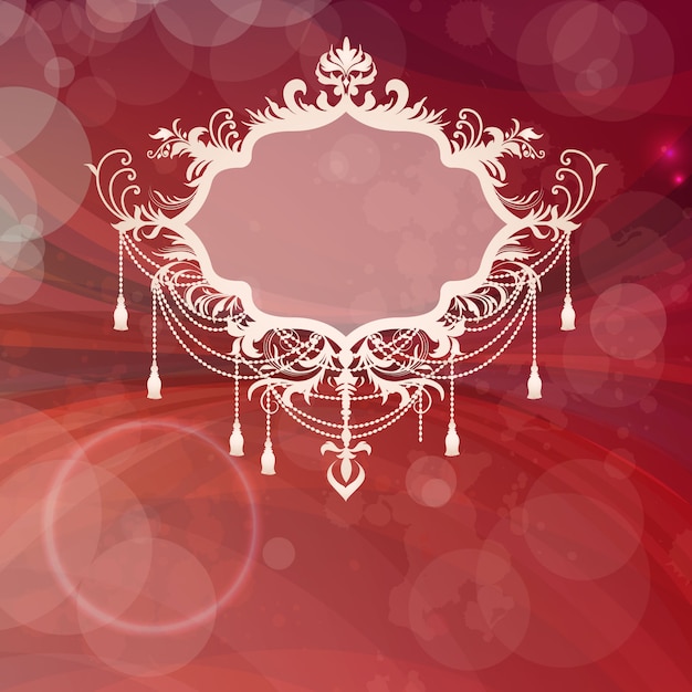 Ornamental Frame on a Red Background – Free to Download