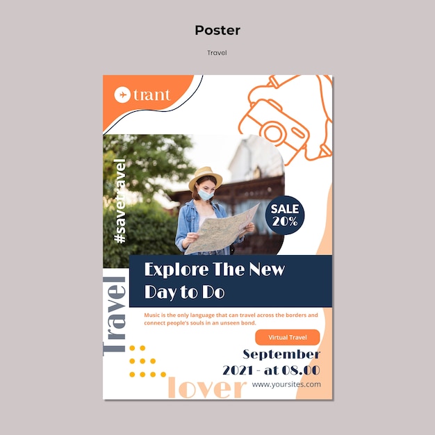 Traveling Vertical Poster Template – Free Download