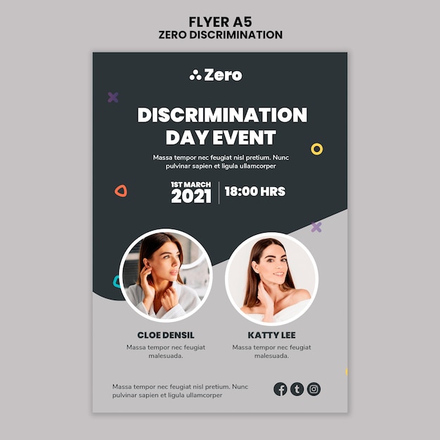 Zero Discrimination Day Print Template – Free Download