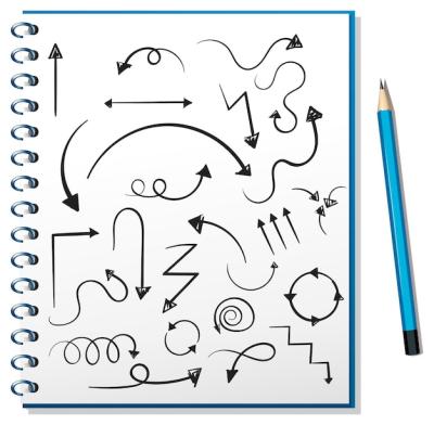 Hand Drawn Doodle Icons on Notebook – Free Stock Photo, Download for Free