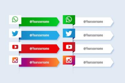 Popular Collection of Social Media Lower Thirds with Infographic – Free Download