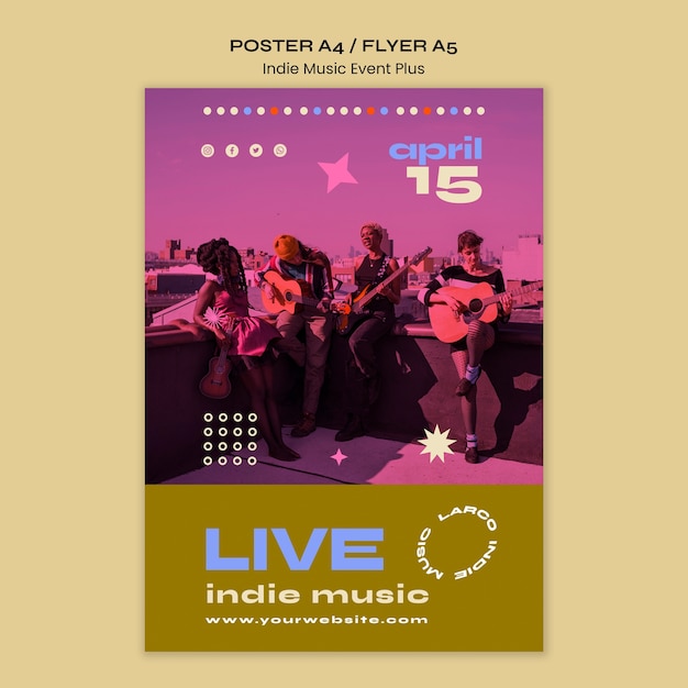 Indie Music Poster Template – Free Download