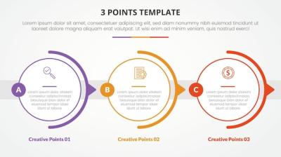 3-Point Stage Template Infographic Concept for Slide Presentations – Free Download