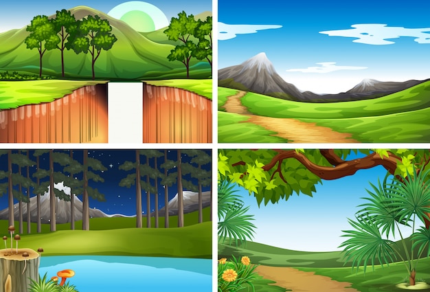 Beautiful Nature Landscape Vectors – Free to Download