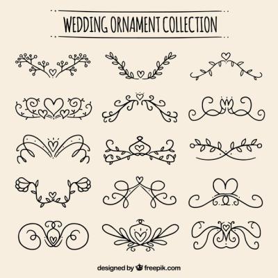 Hand Drawn Wedding Ornaments Pack – Free to Download