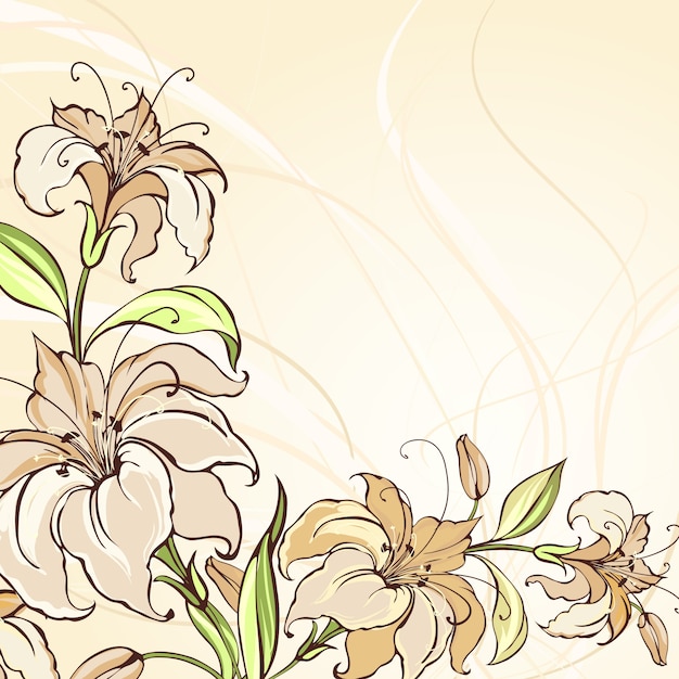 Blooming Lilies on a Brown Background – Free to Download