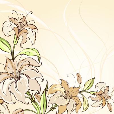 Blooming Lilies on a Brown Background – Free to Download