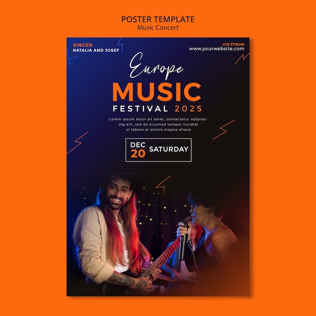 Gradient Music Concert Poster Template – Free Download