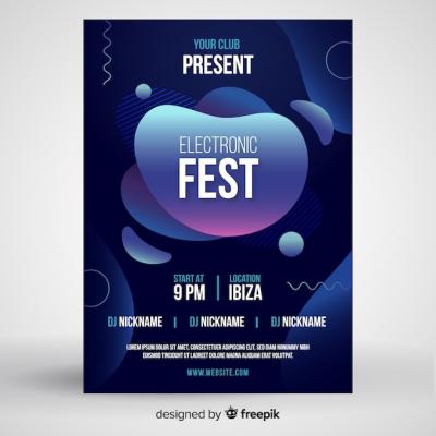 Liquid Effect Music Poster Template – Free Download