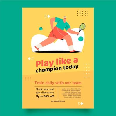 Hand Drawn Tennis Game Poster – Free Stock Photo for Download