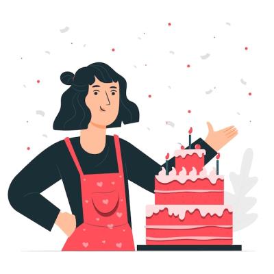 Birthday Cake Concept Illustration – Free Download