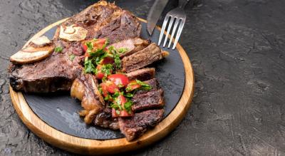 High Angle Steak with Cutlery and Copy Space – Free Stock Photo, Download Free