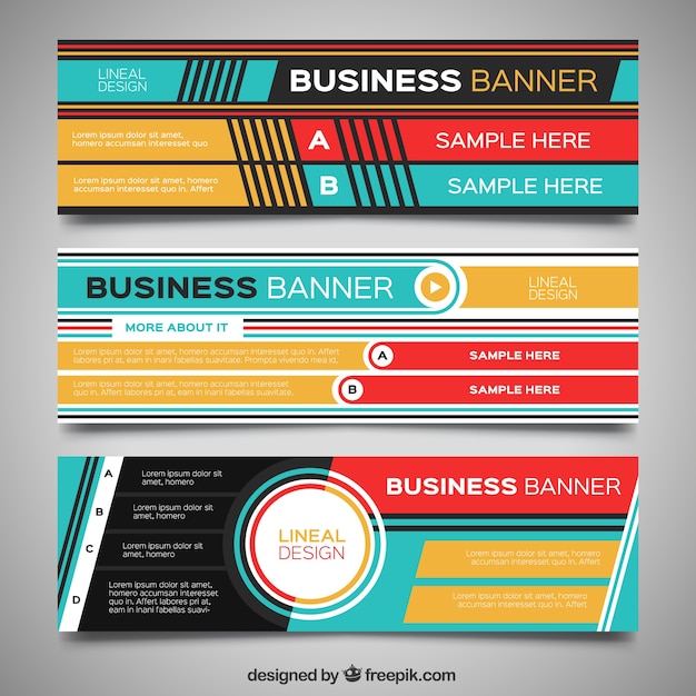 Abstract Style Business Banners Set – Free Download