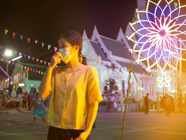 Woman Enjoying Amusement Park Ride at Night – Free Stock Photo for Download