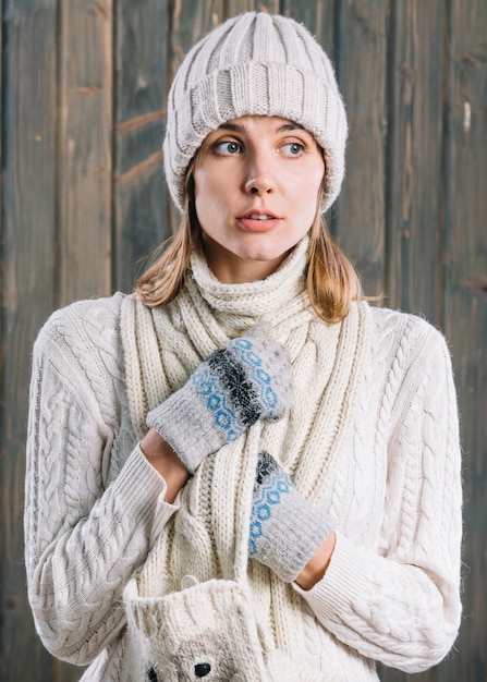 Amazed Woman in White Sweater – Free Stock Photo Download