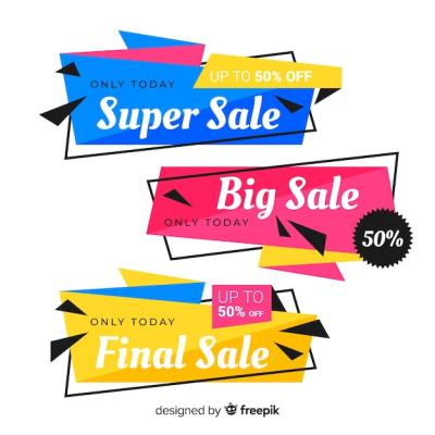 Origami Sale Banner Collection – Free Download of Vector Templates